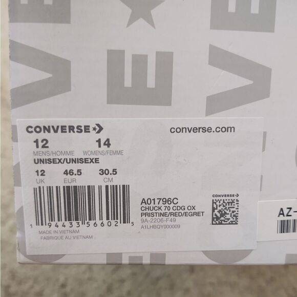 Converse Chuck Taylor 70s Lo Top Play Comme Des Garcons Men Sz 12 NEW BOX NO TOP - Picture 11 of 11